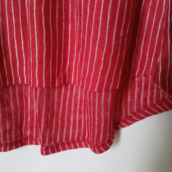 Work Shop Womens Tank Top Size L Color Red & White Stripes - Picture 5 of 9